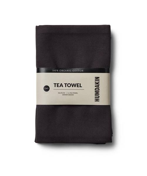 ORGANIC TEA TOWEL 2 PACK COAL Mitistore
